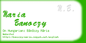maria banoczy business card