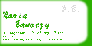 maria banoczy business card